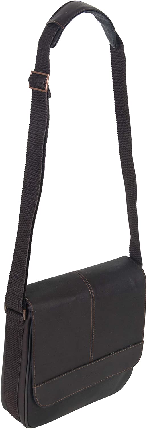 Kenneth Cole REACTION Manhattan Messenger Shoulder Satchel Bag Colombian Leather Laptop Computer & Tablet Travel Briefcase, Brown - Image 4
